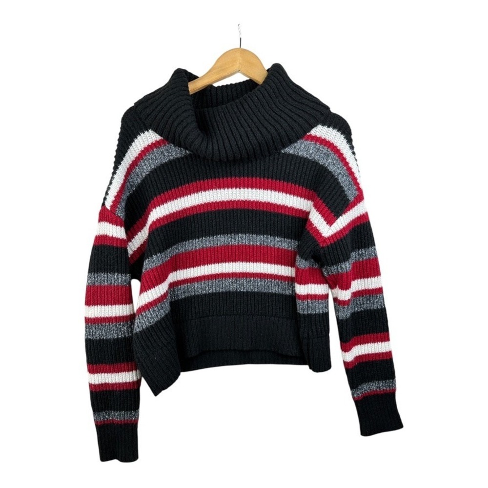 NWT by&by Womens Cowl Neck Long Sleeve Striped Pullover Sweater Size‎ Large